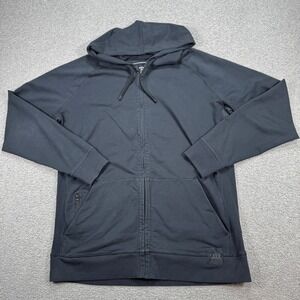 SAXX Down Time Hoodie Men's XL Black Zip Up Sweatshirt UPF Cooling Hiking